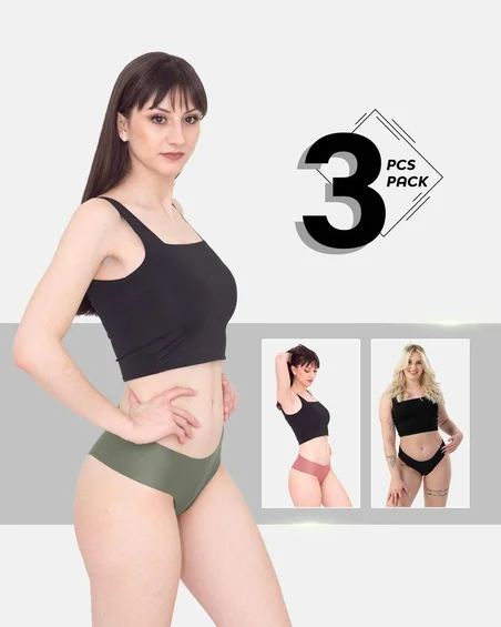 Chiloți hipster din nylon și elastan pentru femei - Pachet de 3