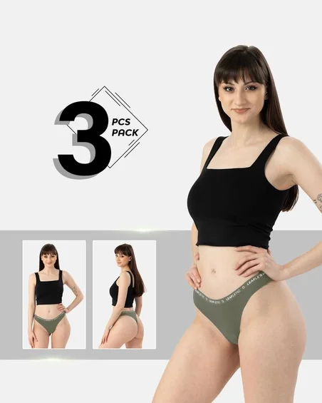 Chilot brazilian din nylon și elastan – Pachet de 3