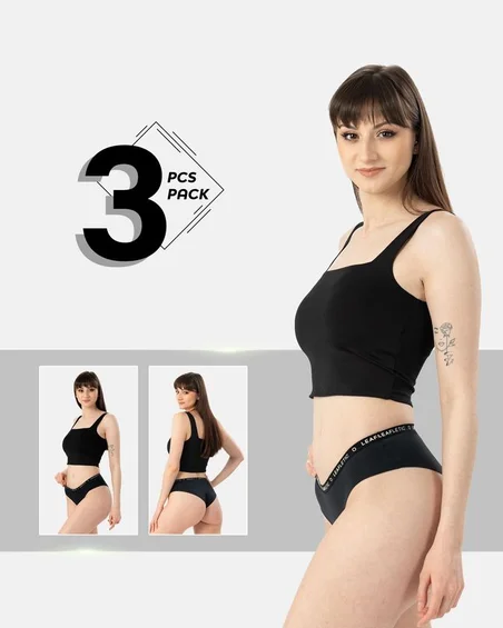 Chiloți hipster din nylon și elastan pentru femei - Pachet de 3