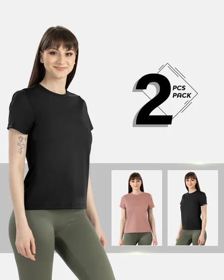 Tricou second-skin din nylon și elastan – Pachet 2 bucăți