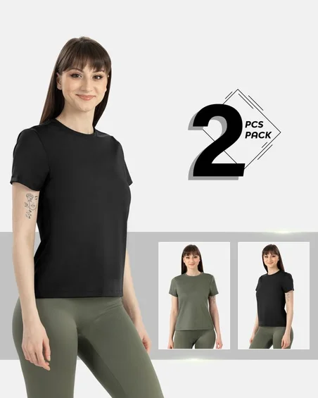 Tricou ultra moale din amestec de modal și elastan – Pachet 2 bucăți