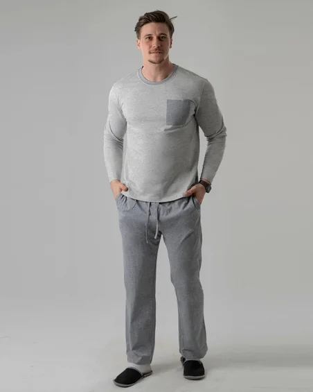 Pantoneclo Men's Knit Long Pajama Set