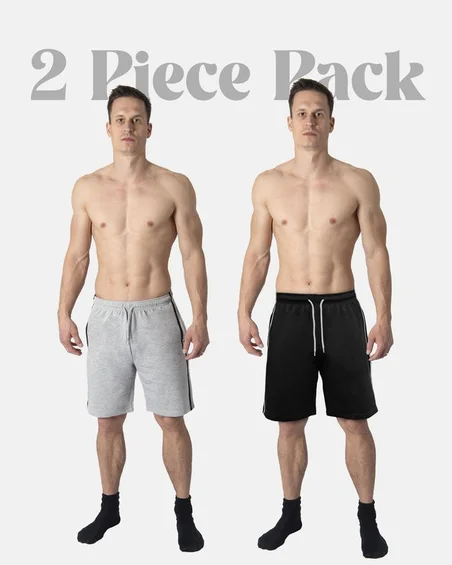 Pijama scurte pentru bărbați - pantaloni scurți de lounge - pachet de 2