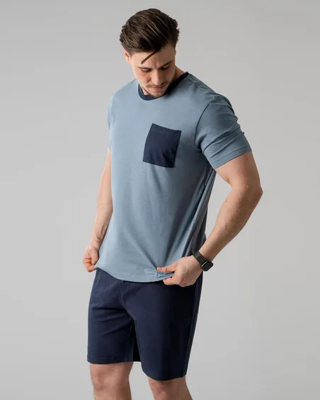Pantoneclo Men's Shorts PJ Nightwear Set