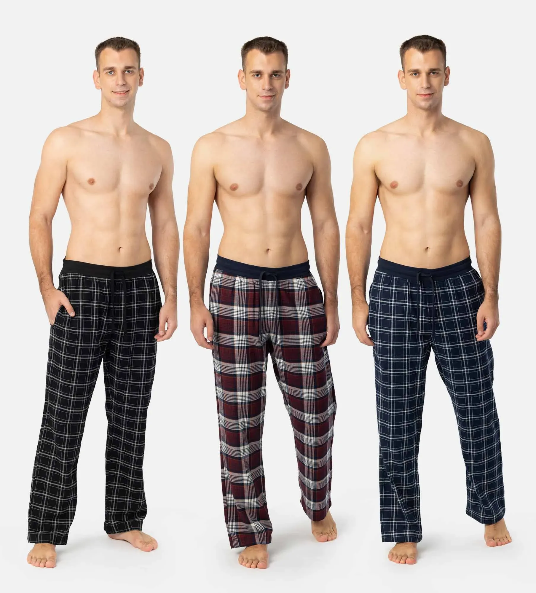 Pantaloni de pijama bărbați - pantaloni de lounge - pachet de 3