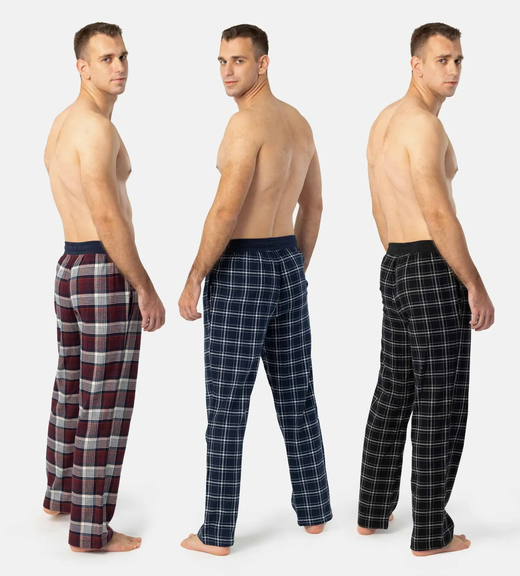 Pantaloni de pijama bărbați - pantaloni de lounge - pachet de 3