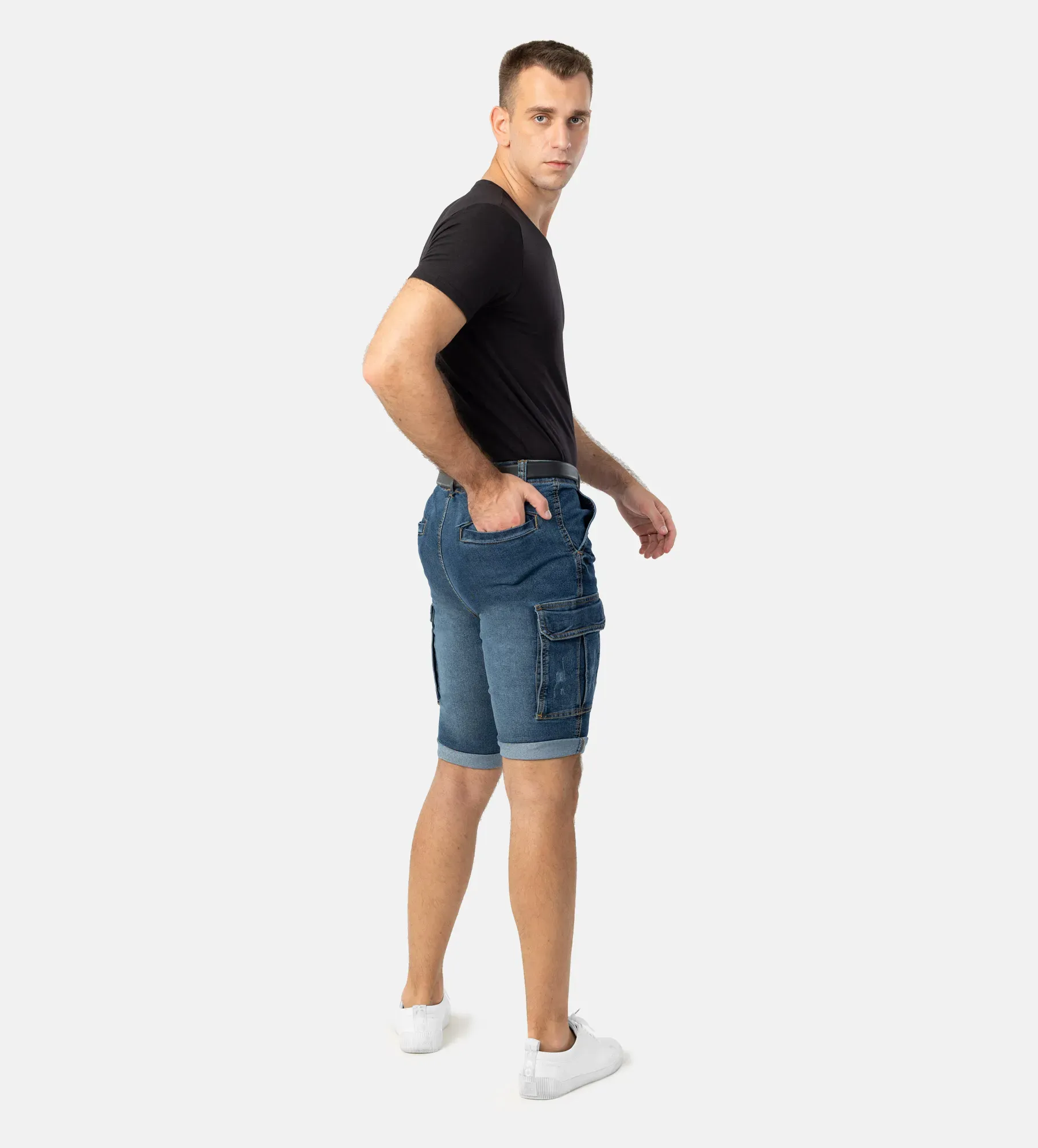 Pantaloni scurți bărbați de blugi