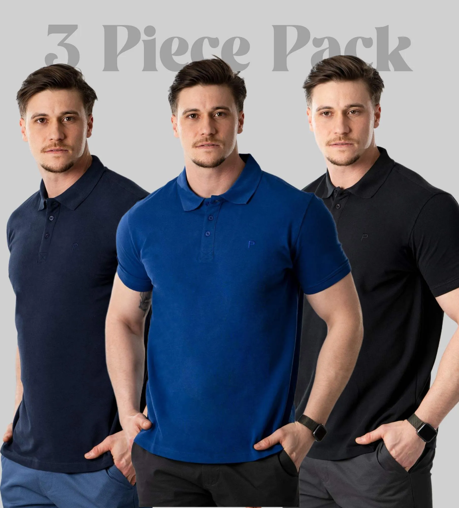 Tricou polo pentru bărbați Pachet 3 buc