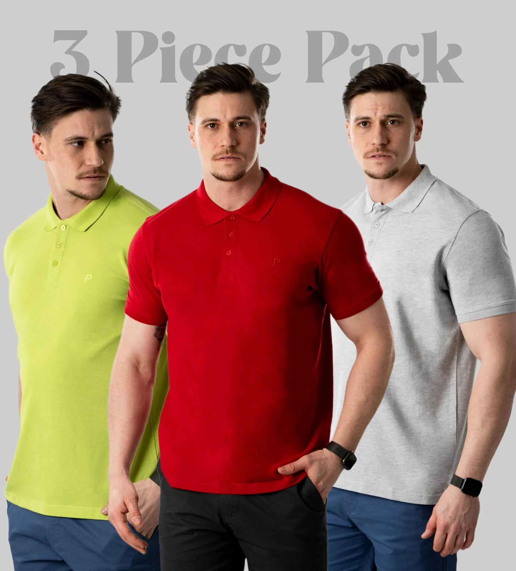 Tricou polo pentru bărbați Pachet 3 buc