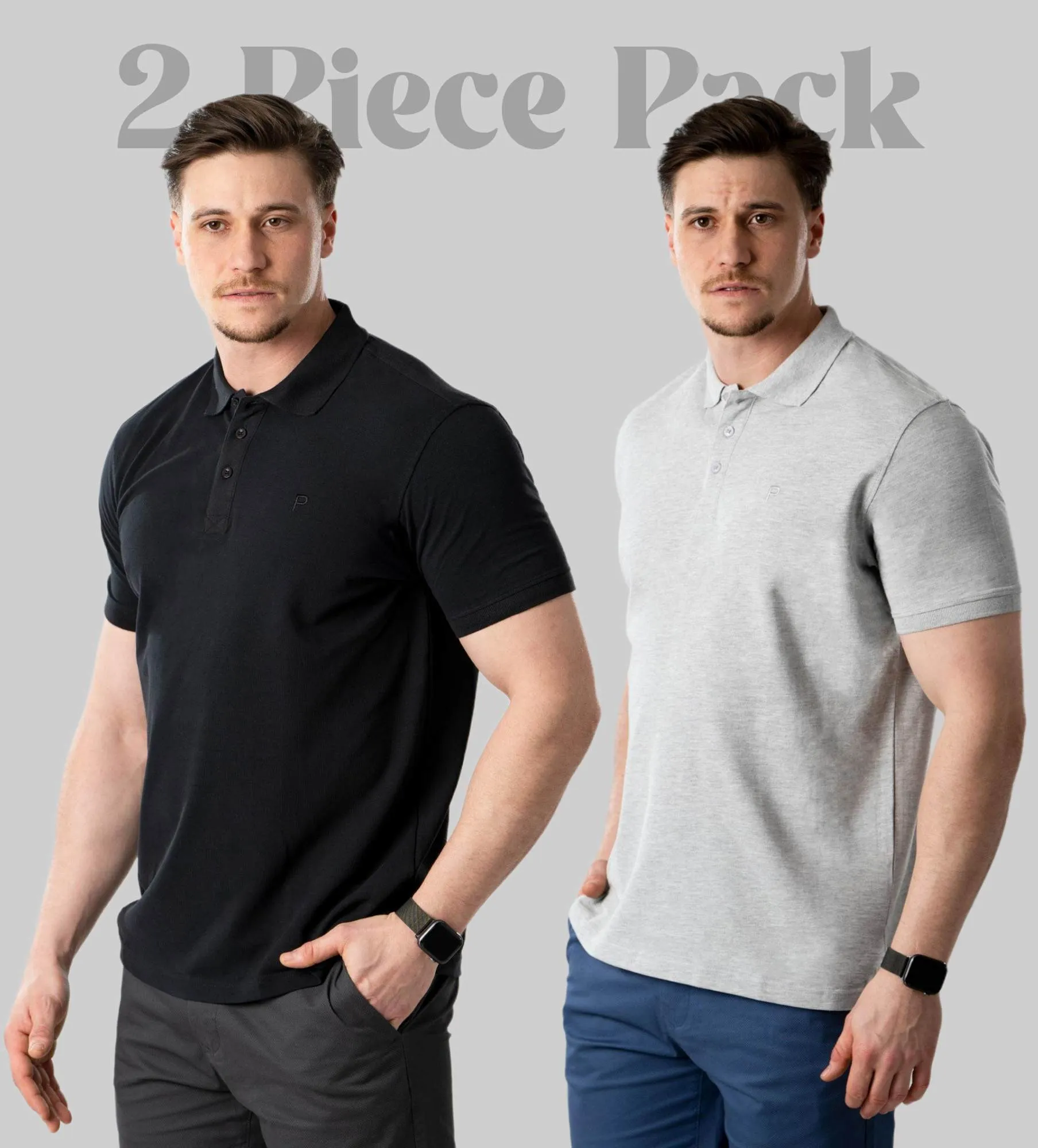 Tricou polo pentru bărbați - Pachet 2 buc
