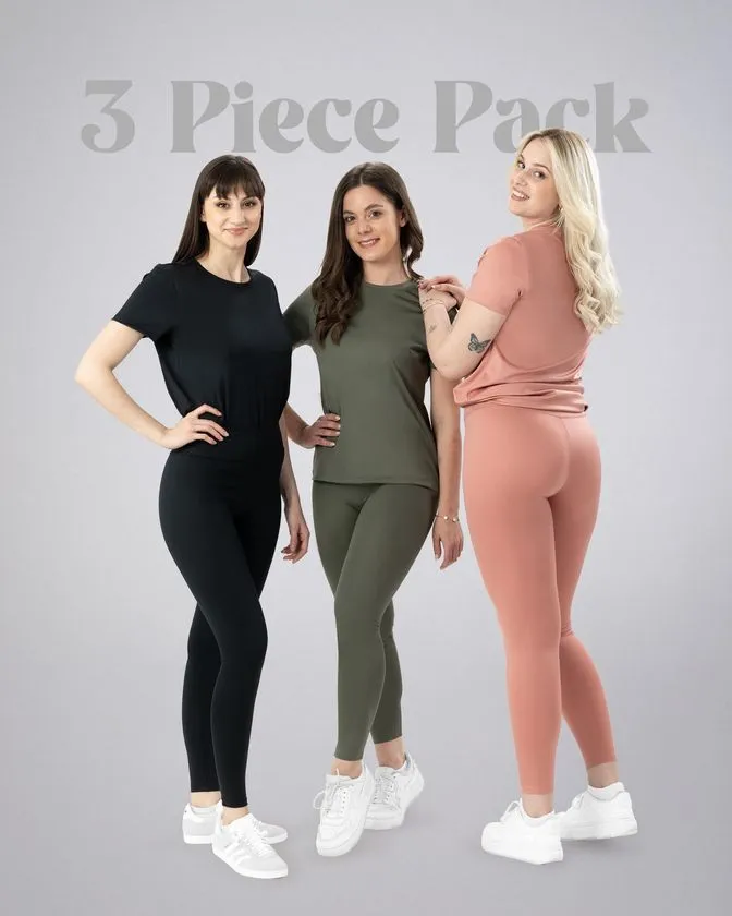 Leggins / colanți lungi femei - pachet de 3