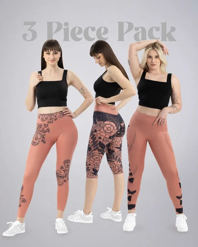 Leggins / colanți lungi femei - pachet de 3