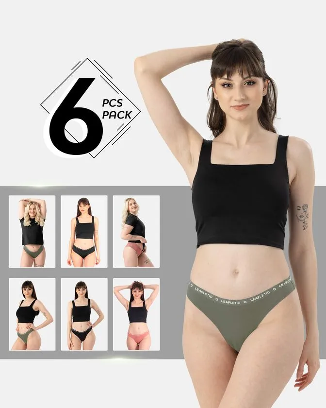 Chiloți hipster și brazilieni din nylon și elastan – Pachet de 6