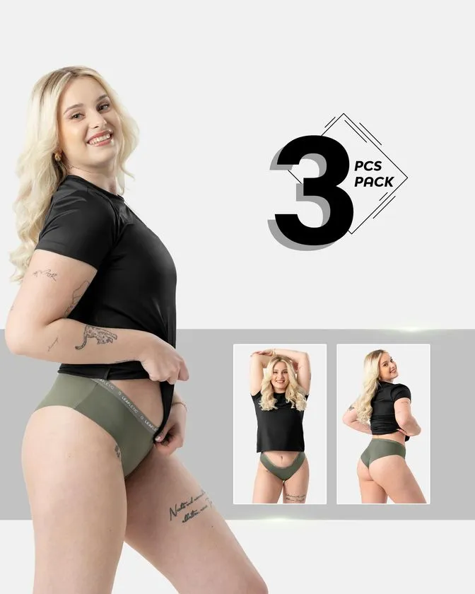 Chiloți hipster din nylon și elastan pentru femei - Pachet de 3