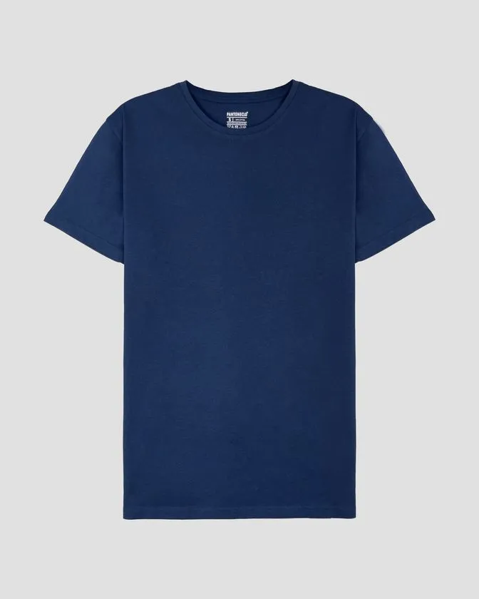 Tricou cu guler rotund din bumbac moale