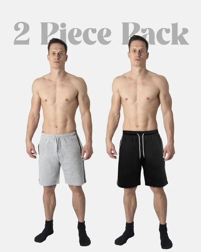 Pijama scurte pentru bărbați - pantaloni scurți de lounge - pachet de 2