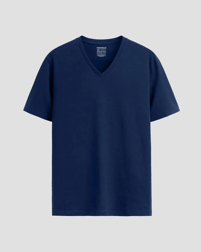 Tricou V-neck din bumbac moale